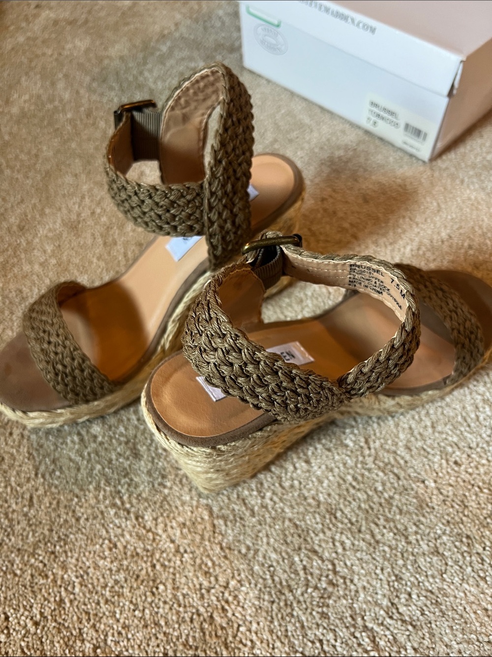 Steve Madden Brussel Braided Espadrille Wedge Sandals. 7.5. EUC.